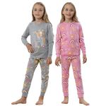 The Essentials Wardrobe Girls TEW 2 Pack LS Pyjamas - Rainbow & Pony - 5/6 YRS