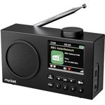 Mycket DAB Radio Portable, DAB Plus Digital Radio with Bluetooth, USB Rechargeable FM Radio, Battery Powered Small Radio, Dual Alarms Clock, Sleep Timer, 40 Presets Stations, 2.4" Large Colour Display