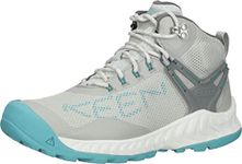 KEEN Women’s NXIS EVO Mid Height Waterproof Hiking Boots, Vapor/Porcelain, 8 M (Medium) US