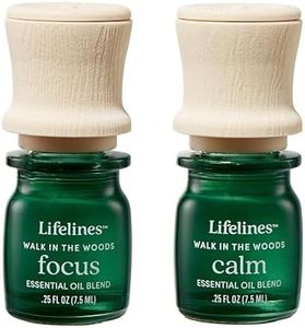 Lifelines Essential Oil Blends, 2-Pack - Blended Essential Oils with Mess-Free Precision Pump for Aromatherapy Diffusers - Long-Lasting Scented Fragrance - Walk in The Woods (Calm & Focus)