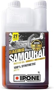IPONE - Aceite Motor Moto 2 Tiempos Samourai Racing - 100% Sintético con Esteres - Alto Rendimiento - Bidón Dosificador 1 Litro