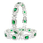 AMERICAN DIAMOND 4LEAF GREEN BANGLES FOR WOMEN & GIRLS (2.4)