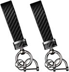 Turcee 2PCS Carbon Fiber Car Keycha