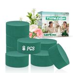 SupKing 8 Pcs Floral Foam Blocks 3.2" Round Green Wet Dry Flower Foam Florist Plant Foam for Fresh Artificial Flower Arrangements