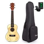 Kmise Top Solid Spruce concert ukulele 24" Hawaii guitar with bag and tuner