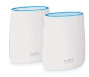 NETGEAR Orbi Compact Wall-Plug Whole Home Mesh WiFi System - WiFi Router and Wall-Plug Satellite Extender with speeds up to 2.2 Gbps Over 3,500 sq. feet, AC2200 (RBK20W)