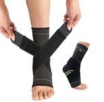 ABIRAM Foot Sleeve (Pair) with Compression Wrap, Ankle Brace For Arch, Ankle Support, Football, Basketball, Volleyball, Running