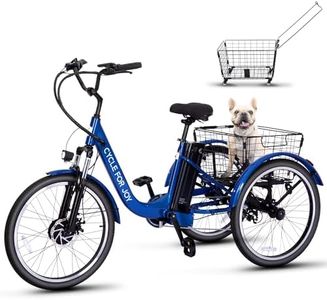 LuxeVélo Electric Tricycle for Adults Electric Trike with 48V 13Ah Removable Battery 3 Wheel Electric Bike LCD Display Front Suspension Dual Disc Brakes 7-Speed Tricycle with Large Capacity Basket