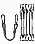 12'' Real Heavy Duty Carabiner Bungee Cord Outdoor with 190 Lbs Max Break Strength, Black Bungee Straps with Upgraded Carabiner Hooks for Luggage Rack, Cargo, Hand Carts, Bike, Camping, etc (4 Pcs)