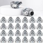 Tandefio 24 Pcs 3/8 Inch Flexible Metal Conduit Duplex Connector 90 Degree Flex Duplex Box Connector Zinc Die Cast Screw Clamp Electrical Conduit Fittings for Protecting Conduit Cables