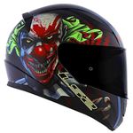 Full Face Motorbike Helmet Motorcycle Adult Rider Biker Sports Crash Helmet LS2 FF353 RAPID HAPPY DREAMS GLOW-IN-THE-DARK SCARY CLOWN + Dark Tinted Visor (XL)