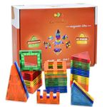 Gemmicc Magnetic Tiles Building Blocks for Kids, STEM Approved Educational Toys,3D Magnet Puzzles Stacking Blocks for Boys Girls,63 PCS Classic Set