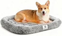 Mora Pets Self Warming Cat Bed Self Heating Pet Pad with Bolster and Foam Washable Removable Cover Non Slip Thermal Sherpa Fabric Pet Mat Grey 23 Inch