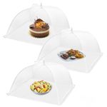 HBlife 3 Pack Pop-Up Mesh Food Cover Tent for Outside,14 Inches Reusable and Collapsible Outdoor Food Covers Net for Party Picnic, BBQ, Camping, Gardening