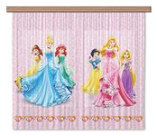 Disney AG Design Princess Kids Curtains/3D Photo Print, Polyester, Multi-Colour, 180 x 160 cm