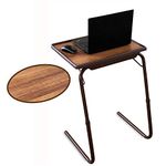 TABLE MAGIC Multipurpose Laptop Table Mat Finish Top PP Steel Metal 52.5 * 40 * 73cm 6 Heights 3 Angles Adjustable Foldable (Alder, Modern Without footrest)