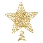 VEYLIN Christmas Tree Topper, 10 Inch Metal Glitter Star Treetop for Home Decoration