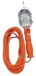 Woods 0691 16/3-Gauge SJTW Trouble Light with Metal Guard & Outlet, 75-Watt, 25-Foot, Orange