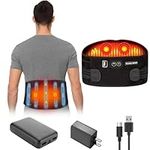 Heated Back Brace for Lower Back Pain Women, Cordless Heating Pad Rechargeable 5V 10000Mah Back Massager with Heat for Lower Back Therapy Pain Relief Lumbar