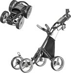 Caddytek Unisex Explorer V8 - Silver Golf Push Cart, Silver, One Size UK