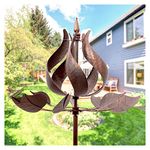 Winwindspinner, Tulip Wind Spinners Yard Garden - Kinetic Wind Sculptures Spinners Garden Decor, Windmills Metal Decor for Yard Garden, Outdoor Metal Wind Spinner for Lawn Ornament Outside (73 Inch)