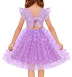 Arshiner Toddler Tulle Dress Purple Cotton Formal Flower Girl Dresses for Wedding 5 Size