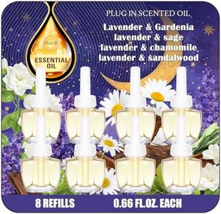 Plug-In Air Freshener Refills 8-Pack – Nighttime Collection Infused Lavender Essential Oil with Gardenia, Sage, Chamomile, Sandalwood, Compatible with Air Wick & Glade, Not Include Glade Plus