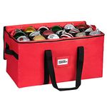 Christmas Ornament Storage Container - Box Stores Up to 54-4" Ornaments – With 3 Individual Trays -Heavy Duty 600D Tear Resistant Material, Zippered, Adjustable Dividers, to Protect Holiday Décor