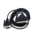 ANDTRONICS DB25 (25 pin) Male to DB9 (Serial / RS232) Female Cable 1.5M-150CM-4.5FT - Black