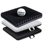 Super Large & Thick Gel Seat Cushion up to 330lbs, Office Chair Cushion for Long Sitting, Breathable Egg Chair Pads Butt Pillow, Pain Relief Car Seat Wheelchair Cushion with 2 Washable Non-Slip