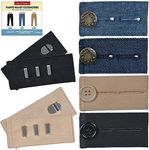 Wardrobe Hackers Button Extender for Pants Waist Extenders for Pants for Men and Women (6-Piece Multiple Styles) Adjustable Jeans Button Extender – Black Metal Hook Pants Khaki Waistband Expander,