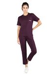 CHKOKKO Women Casual Summer Track Suit T-Shirt Trackpant Co-ord Set Violet XL