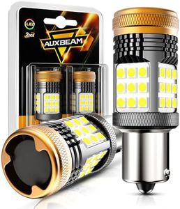 Auxbeam B21 Series 1156 LED Bulbs White Built in Resistor Error Free Anti Hyper Flash 7506 P21W 1003 BA15S Bulb 600% Super Bright Backup Reverse Light