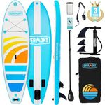 Overmont SUP Inflatable Stand Up Paddle Board for adults, 323x84x15cm Lightweight & Foldable, with Adj Paddle, Pump, SUP Backpack, Leash, 3 Fins, Waterproof Bag, Repair Kit, Non-Slip Deck