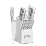 Cuisinart C77SS-15PK 15-Piece Stainless Steel Hollow Handle Block Set, Glossy White