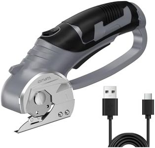 4smarts Cordless Electric Scissors 300 RPM – 4V Rotary Cutter for Cardboard, Fabric, Carpet & Leather, USB-C Rechargeable with Safety Lock & LED Work Light, Grey