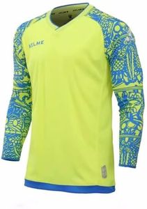 KELME Kids Soccer Goalie Jersey Goalkeeper Jerseys Kids Goalkeeper Long Sleeve Match Training Jersey Autumn and Winter Blue 14