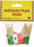 Beistle 60112 Mexican Flag Picks-50 Pcs, Paper, Green/Red/White