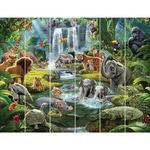 Walltastic Jungle Adventure 6 Panel Wallpaper Mural, FSC Paper, Multi, 8 feet High x 10 feet Wide, 1 Size