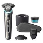 Philips Shaver Series 9000, Wet and Dry Electric Shaver, Dark Chrome, with Lift & Cut Shaving System and SkinIQ Technology, Pop-up Trimmer, Beard Styler, Cleaning Pod, Charging Stand, Model S9987/59