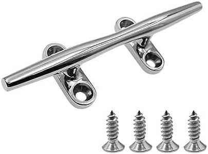 TTZEZE Stainless Steel Boat Cleat,Open Base Dock Cleats with Nuts,Boat Cleat Towel Hooks Rope Cleat with Fasteners for Wall,Boats,Kayak,Marine,Deck,Nautical Decor,1 PCS