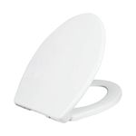 Luxe TS1008E Elongated Comfort Fit Toilet Seat with Slow Close, Quick Release Hinges, and Non-Slip Bumpers (White)