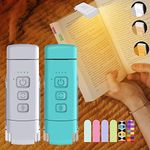 2-Pack Reading Light with 6 Bookmark, Portable Book Light for Reading in Bed, 3 Colors & 5 Brightness Dimmable Eye Care, Rechargeable Book Lamp with 30/60-min Timer for Kids, Night Reading Lovers