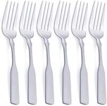 FULLYWARE Dinner Fork, Stainless Steel 7.6” Heavy Duty Fork Silverware, Metal Fork Cutlery Set, 6-Piece