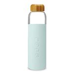 Soma Glass Water Bottle with Non-Slip Silicone Handle & Sleeve, Natural Bamboo Screw Cap, and Leak-Proof Design - Reusable, Refillable, BPA-Free, Eco-Friendly Alternative - Mint, 480 ml