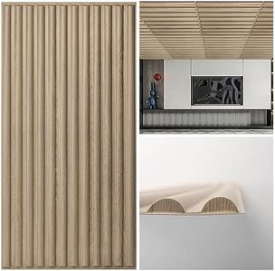 Art3d 2x4 ft Drop Ceiling Tiles in Walnut, 12-Sheet Semi-Cylinder Design 3D Wall Panels for Interior Wall Decor 24x48 inch