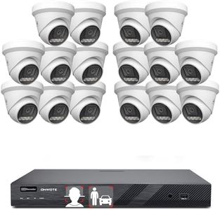 ONWOTE 16 Channel Security Camera System, Face Recognition & AcuSearch, 2 Way Audio, Color Night Vision, 16x 4K 8MP PoE IP Cameras, 6K 12MP 16CH Commercial NVR (No Hard Drive Included), Business CCTV