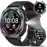 Military Smart Watch for Men Answer/Make Calls, 1.39" HD Fitness Tracker with Heart Rate/Sleep Monitor/Pedometer, 114+ Sports Mode Activity Trackers, IP68 Waterproof Outdoor Smartwatch for iOS Android