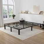 IYEE NATURE Inch Metal Platform Bed Frame, Queen Bed Frame with Steel Slat Support,Anti-Noise Foam Stickers, No Box Spring Needed, Easy Assembly,Queen Size