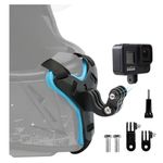 micros2u Motorcycle Helmet Chin Strap Mount Holder (Includes Extra POV Extension Arms) for all GoPro Hero models + most Action Cameras